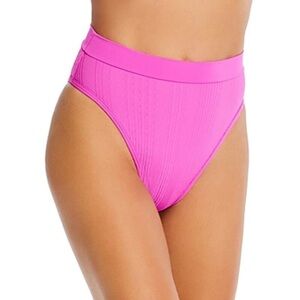 L*SPACE FRENCH BOTTOM BITSY Cut Ribbed Bikini Bottom Women's Size L
